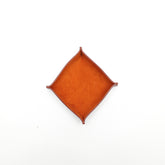 Small change tray in brown leather